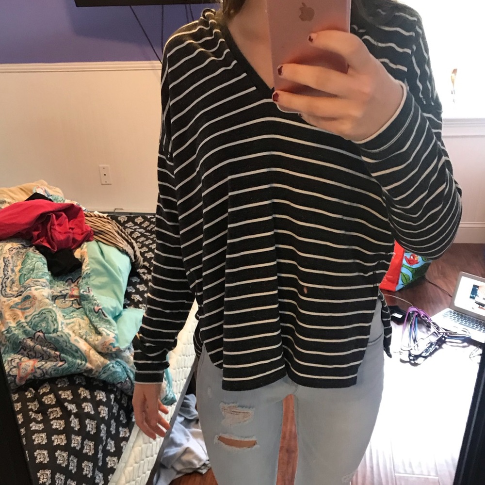 Striped American Eagle deep v shirt